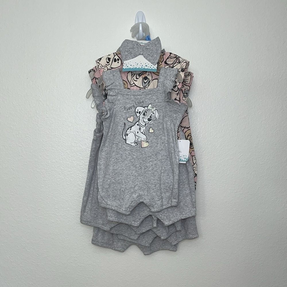 Disney 101 Dalmatian 3pc Romper set, Lion King, chipmunks Chip&Dale
